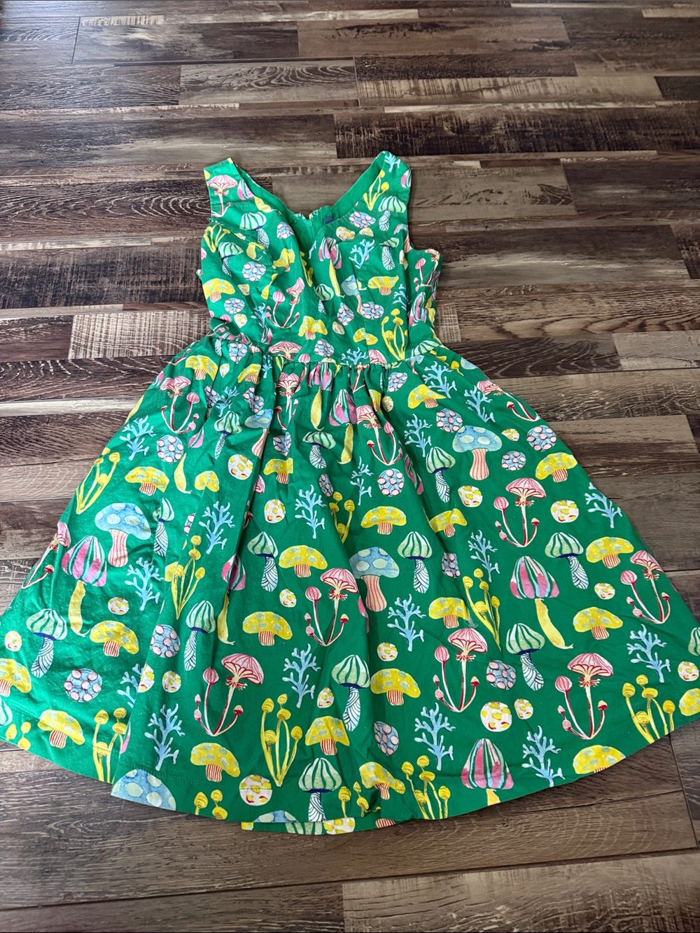 ModCloth Green Mushroom Print Cotton Sundress